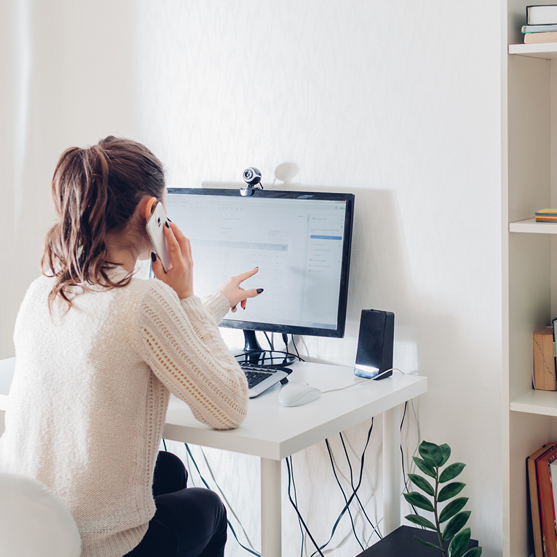 person working from home