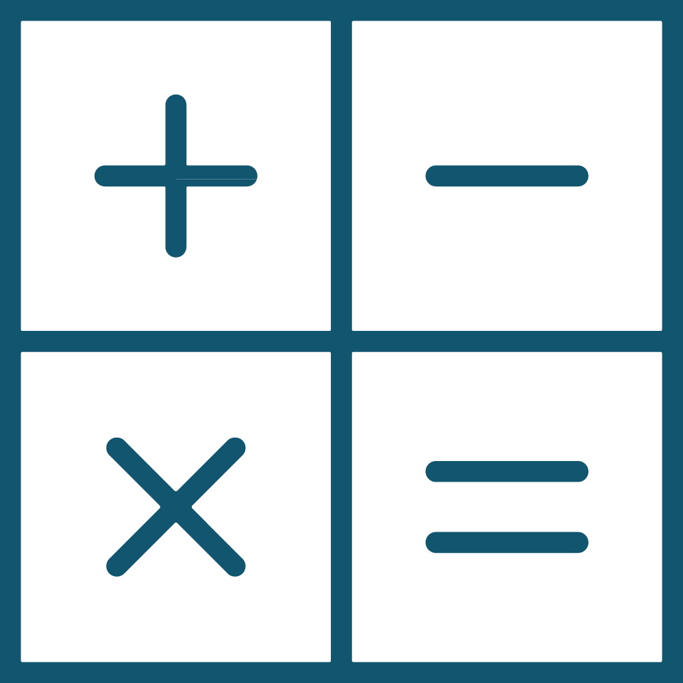 Calculator Symbols Blue